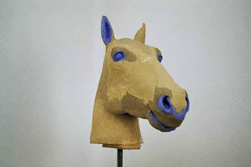 Horse s Head in ocher sculpture
